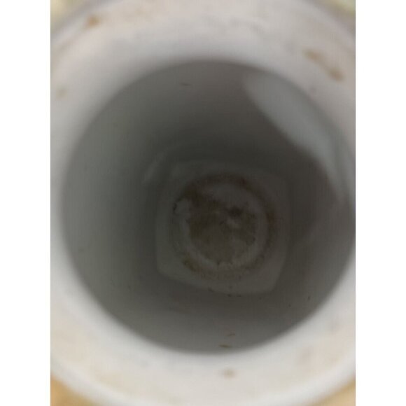 Vintage 60s Studio Art Pottery Bottle Vase Green Yellow Glazed Artisan MCM - Picture 3 of 10